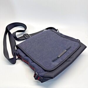 Vintage Polo Sport Denim Shoulder Crossbody Messenger Bag Blue 10" Y2K